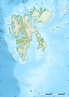 Map showing the location of Kjerulf Glacier