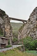 Le viaduc de Saorge de la ligne de chemin de fer vers Tende.