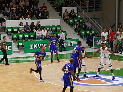 Lahaou Konaté en 2017, durant une rencontre de Pro A, contre Antibes.