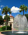 West Hall in 2009 behind the fountain built in 1993 to commemorate Valdosta State achieving University status