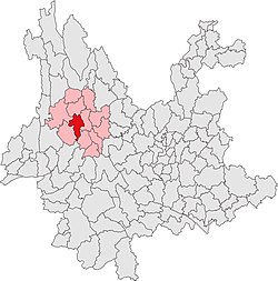 漾濞彝族自治县在云南省的位置