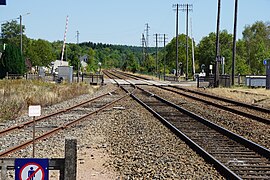 L'échangeur et le passage à niveau.