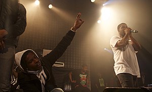 ASAP Rocky (left) and ASAP Ferg performing with ASAP Mob in 2013