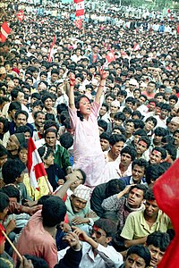 Iconic photograph of the 1990 Nepalese revolution, by Min Ratna Bajracharya