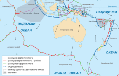 Australijska ploča na mapi