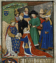 אציל צרפתי נשבע אמונים לרנה מאנז'ו. כתב יד משנת 1469.
