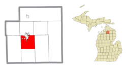 Location within Otsego County