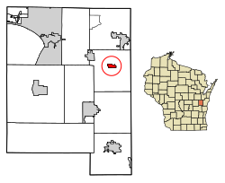 Location of Potter in Calumet County, Wisconsin.