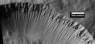 Gullies, as seen by HiRISE under HiWish program