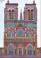 Notre Dame Cathedral in Paris, about 1962, tempera on paper, 56x85cm, MNMA, Jagodina