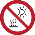 P068 – Do not expose to direct sunlight or hot surface