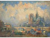 Paris, le pont de l’Archevêché et Notre-Dame vus du Quai de la Tournelle, ca.1890