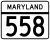 Maryland Route 558 marker