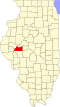 State map highlighting Cass County