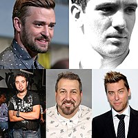 From top to bottom: Justin Timberlake, JC Chasez, Chris Kirkpatrick, Joey Fatone, and Lance Bass