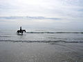 Plage de Saint-Rémy-des-Landes, vue sur Jersey.