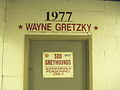 Wayne Gretzky's name on the wall.