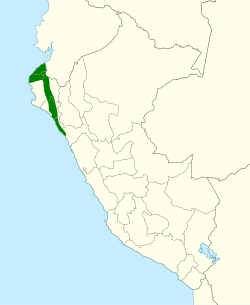 Distribución geográfica del pitajo de Tumbes.