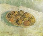 Still Life with Basket of Apples (to Lucien Pissarro), 1887, Kröller-Müller Museum, Otterlo, Netherlands (F378)