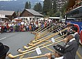 Esibizione di corni alpini alla festa nazionale svizzera (Villars-sur-Ollon)