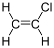 Structural formula of vinyl chloride