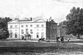 Woolton Hall, showing facade of c.1780 (1704; Grade I) (engraving of 1819)