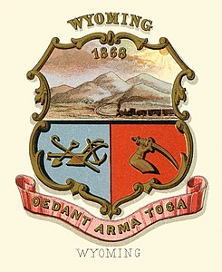 Coat of arms of the Wyoming Territory at Historical coats of arms of the U.S. states from 1876, by Henry Mitchell (restored by Godot13)