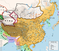 1400-1424年时，永乐年间的明朝疆域与四邻分布 （繁体中文）