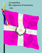 Drapeau du 2e bataillon du 25e régiment d'infanterie de ligne de 1791 à 1793