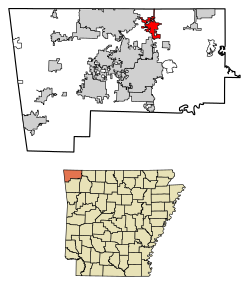 Location of Pea Ridge in Benton County, Arkansas.