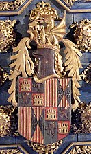 Coat of arms of Ferdinand II, in La Aljafería in Zaragoza.[24]