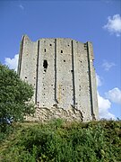 Pan de mur du donjon, muni de ses contreforts.