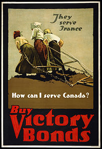 Canadian victory bond poster in English at Military history of Canada during World War I, author unknown (edited by Durova)