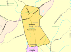 Census Bureau map of Hamburg, New Jersey.