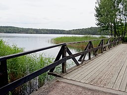 Lilla Delsjön sedd från bron mellan Stora och Lilla Delsjön.