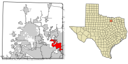 Location of The Colony in Denton County, Texas