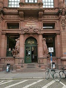 Art Nouveau reinterpretation of the Tuscan order at the entrance of the Heidelberg University Library, Heidelberg, Germany, by Josef Durm, 1901-1905