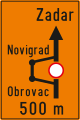 Layout of detour or bypass route (Croatia)