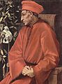 Image 5Cosimo de' Medici (pictured in a 16th-century portrait by Pontormo) built an international financial empire and was one of the first Medici bankers. (from Capitalism)