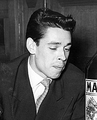 Jacques Brel, 1955, with a "breaker" and sideburns