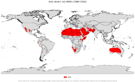 Localización de los climas áridos cálidos.