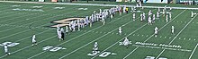 The Lincoln Oaklanders football team practices before a 2023 road game against Cal Poly.