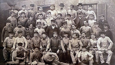 Ouvriers de la Ferrería de Heredia à Malaga, Espagne (1887).