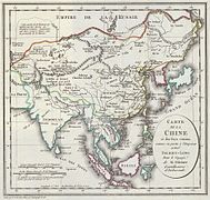 1798. Carte de l'Empire chinois par Johann Christian Hüttner.