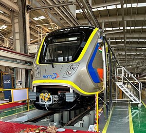 A trainset at Duhai depot