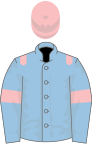 Light blue, pink epaulets, armlets and cap