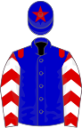 Blue, red epaulets, red sleeves, white chevrons, blue cap, red star