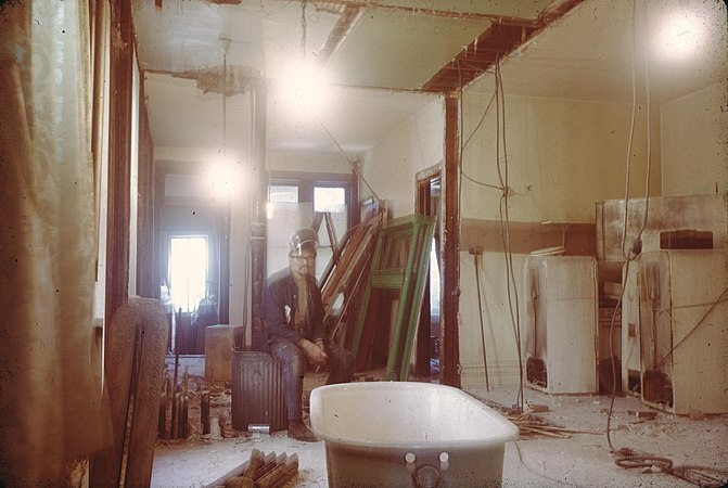 While gut-renovating an apartment building in 1971