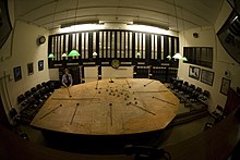 The preserved No.11 Group Operations Room in the "Battle of Britain Bunker" at RAF Uxbridge.