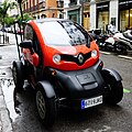 Twizy parked in Madrid city centre